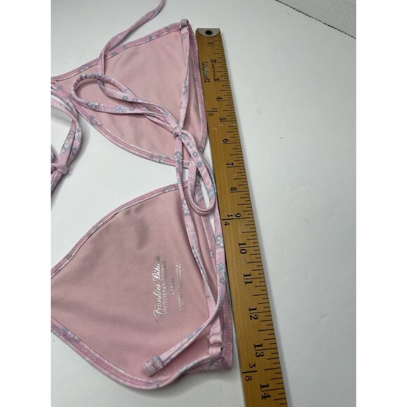 Frankie's Bikinis x Victorias Secret Pink Triangle Tie Halter Swim Top Large - Picture 6 of 6
